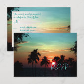 PixDezines ハワイの夕焼け マウナケアでRSVP 出欠カード (正面/裏面)