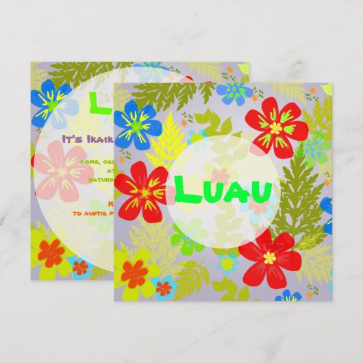 PixDezines ハワイアンジャングル/DIY 背景色 招待状 (正面/裏面)