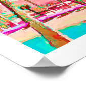 PixDezines ハワイアンビーチ/ピンク/ターコイズ ポスター (角)