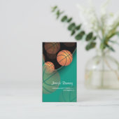 PixDezines バスケットボール コーチ/DIY 背景色 名刺 (スタンド正面)