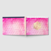 PixDezines バット・ミツバのピンクのローズウォーターカラー ゲストブック (全面)