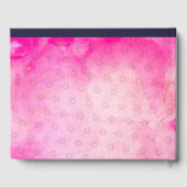 PixDezines バット・ミツバのピンクのローズウォーターカラー ゲストブック (裏面)