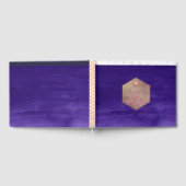 PixDezines バット・ミツバの祝賀会、パープル・ローズの水彩画 ゲストブック (全面)