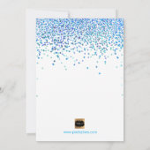 PixDezines バット・ミツバの青/水色/ターコイズ/コンフェッティ 招待状 (裏面)