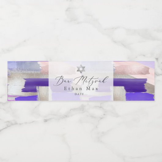 PixDezines バー ミツバの紫の水彩色見本 ペットボトルラベル (シングルラベル)