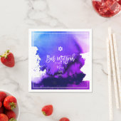 PixDezines バー ミツバ | 水彩 電気紫 スタンダードカクテルナプキン (インサイチュ)