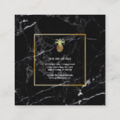 PixDezines パイナップル/ブラックストライプ大理石 スクエア名刺 (裏面)