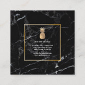 PixDezines パイナップル/ブラック+ホワイト大理石 スクエア名刺 (裏面)