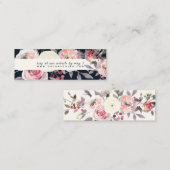 PixDezines パステルローズ 水彩 ウェブ RSVP スキニー名刺 (正面/裏面)