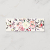 PixDezines パステルローズ 水彩 ウェブ RSVP スキニー名刺 (裏面)