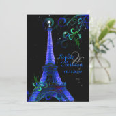 PixDezines パリの夜、エiffel塔 招待状 (スタンド正面)