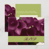 PixDezines パープルのコーラルリリー/手作り 出欠カード (正面/裏面)