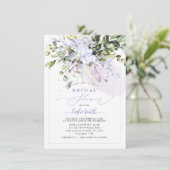 PixDezines パープルガム ユーカリ ブライダルシャワー 招待状 (スタンド正面)