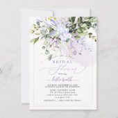 PixDezines パープルガム ユーカリ ブライダルシャワー 招待状 (正面)