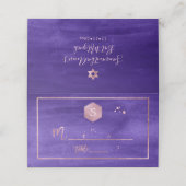 PixDezines パープルバイオレット 水彩 バットミツバ祭 プレイスカード (外部開封)