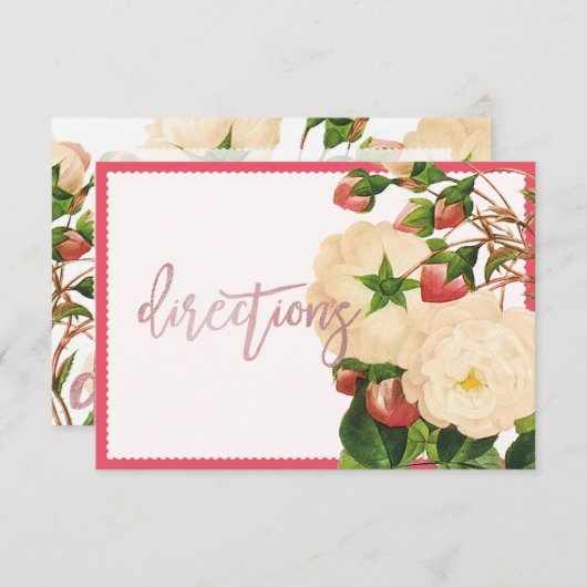 PixDezines ビクトリアンニベアローズ/レドゥート 招待状 (正面/裏面)