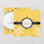 PixDezines ビクトリアンローズ+ストライプ/DIYカラー 招待状 (正面/裏面)