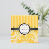 PixDezines ビクトリアンローズ+ストライプ/DIYカラー 招待状 (スタンド正面)