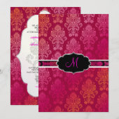 PixDezines ビクトリアン ダマスク/バーリー、バーリー/DIY カラー 招待状 (正面/裏面)