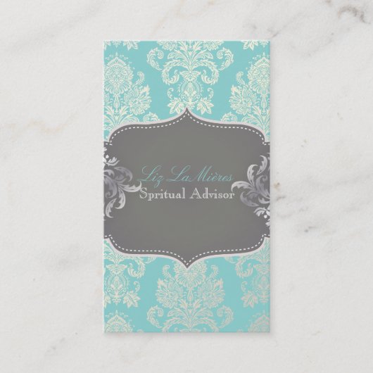 PixDezines ビクトリアン Damask/DIYカラー 名刺 (正面)