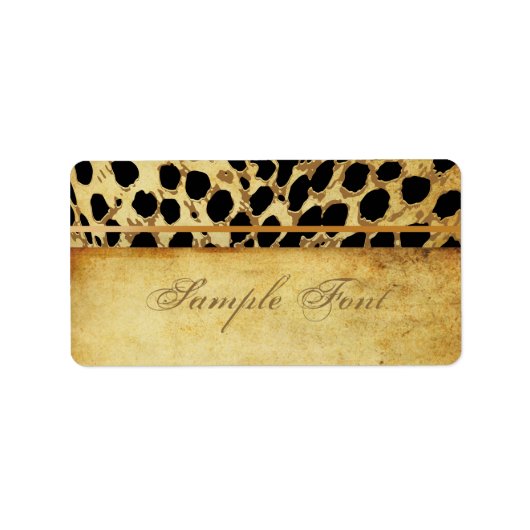 PixDezines ビンテージサファリ/チーター ラベル (正面)