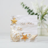 PixDezines ビーチ シェル パーティー 招待状 DIY (スタンド正面)