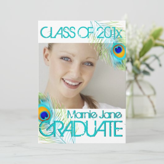 PixDezines ピオカの卒業, DIY 背景 招待状 (スタンド正面)