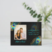 PixDezines ピカデジ 孔雀/DIY イベント+背景色 案内ポストカード (スタンド正面)