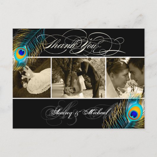 PixDezines ピクシーデザインズのペアの結婚式の写真ありがとうございます ポストカード (正面)