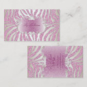 PixDezines ピンクのシマウマ/シャンパン 名刺 (正面/裏面)