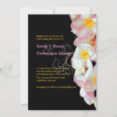 PixDezines ピンクのプルメリア+渦巻き/DIY 背景 招待状 (裏面)