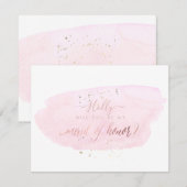 PixDezines ピンクの水彩画 メイド・オブ・オナー 招待状 (正面/裏面)