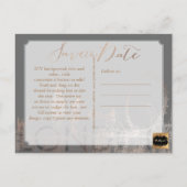 PixDezines/ピンクゴールド/ロンドンのスカイライン 案内ポストカード (裏面)