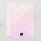 PixDezines ピンクシルバーパーム 洗礼 招待状 (裏面)