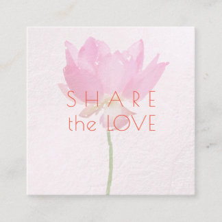 PixDezines ピンクロータス Share the Love スクエア名刺