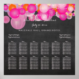 PixDezines ピンク/オレンジ/ランタン/着席表 ポスター