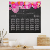 PixDezines ピンク/オレンジ/ランタン/着席表 ポスター (キッチン)