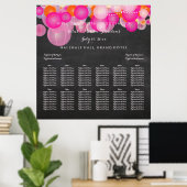 PixDezines ピンク/オレンジ/ランタン/着席表 ポスター (ホームオフィス)