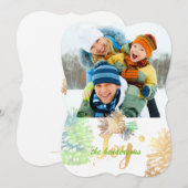 PixDezines ピンコーン/ゴールド/グリーン/ホリデーカード シーズンカード (正面/裏面)