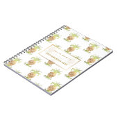 PixDezines フェイクゴールドのイラストパイナップル / DIY 背景 ノートブック (左側)