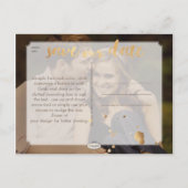 PixDezines フェイクゴールドシャンデリア / 結婚式の日程お知らせ 案内ポストカード (裏面)