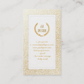 PixDezines フェイクゴールドドット/小麦の花輪 名刺 (裏面)