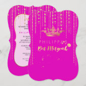 PixDezines フェイクゴールドハート ストリングス/クラウン/DIYカラー 招待状 (正面/裏面)