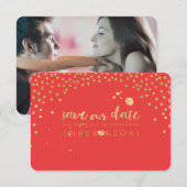 PixDezines フェイクゴールドハート/セーブデート/DIYカラー セーブザデート (正面/裏面)