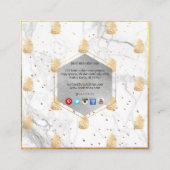 PixDezines フェイクゴールドパインコーン+大理石 スクエア名刺 (裏面)