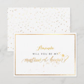 PixDezines フェイクゴールド あなたはマトロンの名誉に  招待状 (正面/裏面)