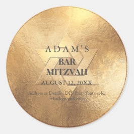 PixDezines フェイクゴールド バー ミツバ/バット ミツバ ラウンドシール