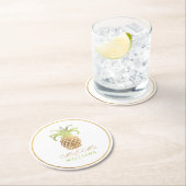 PixDezines フェイクゴールド/パイナップル ラウンドペーパーコースター (インサイチュ)