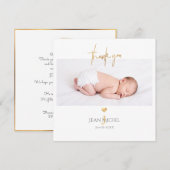 PixDezines フェイクゴールド モノグラム サンクス 招待状 (正面/裏面)