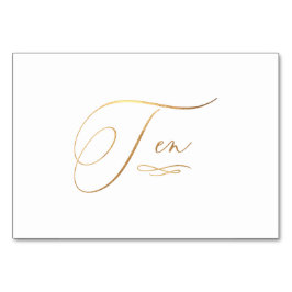 PixDezines フェイクゴールド ロマンチック カリグラフィー テン 10 テーブルナンバー